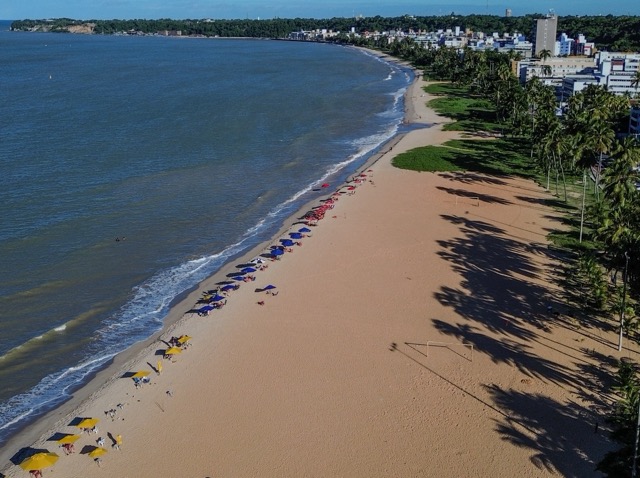 Flat Cabo Branco João Pessoa - Vista aérea privilegiada da praia